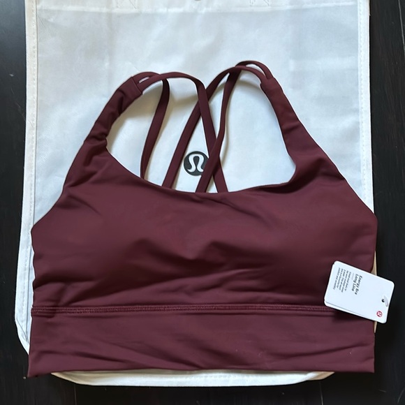 lululemon athletica Other - LULULEMON ENERGY BRA LONG LINE IN RED MERLOT (RDMR) SZ 8,10 NWT